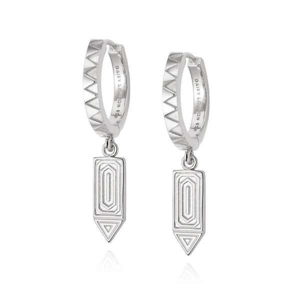 Artisan Drop Huggie Earrings Sterling Silver Hot on Sale