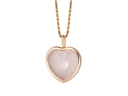 Beloved Rose Quartz Heart Pendant 18ct Gold Plate Online Sale