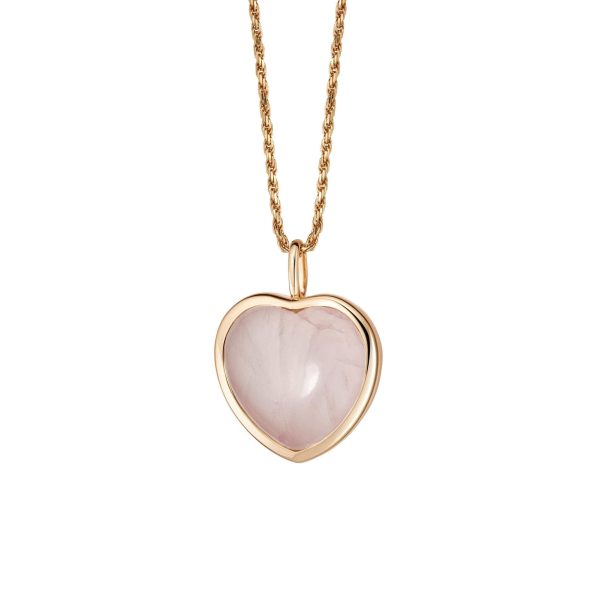 Beloved Rose Quartz Heart Pendant 18ct Gold Plate Online Sale