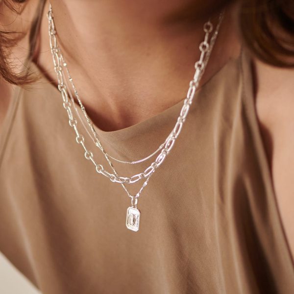 April White Topaz Birthstone Necklace Sterling Silver Online Sale