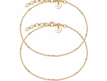 Forever Friendship Bracelet Stack 18ct Gold Plate on Sale