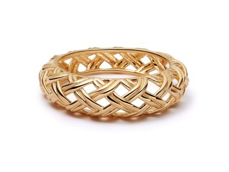 Shrimps Woven Dome Ring 18ct Gold Plate on Sale