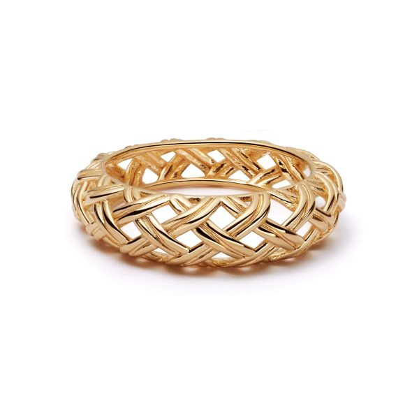 Shrimps Woven Dome Ring 18ct Gold Plate on Sale