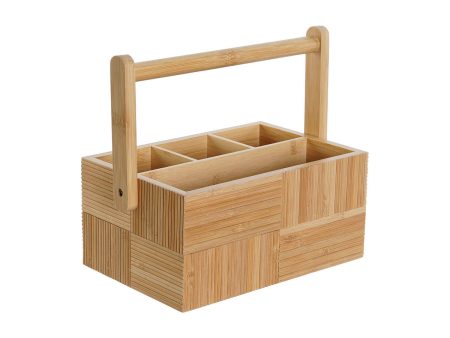 Cutlery Organiser DKD Home Decor Natural Bamboo 27 x 16,5 x 11,5 cm Discount