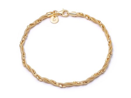 Shrimps Twist Chain Bracelet 18ct Gold Plate Online now