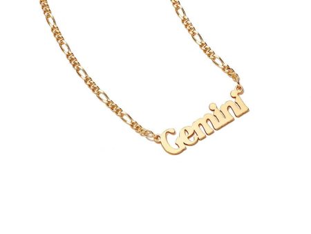 Gemini Zodiac Necklace 18ct Gold Plate on Sale