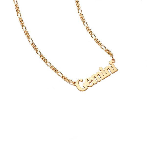 Gemini Zodiac Necklace 18ct Gold Plate on Sale