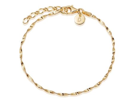 Helix Twisted Chain Bracelet 18ct Gold Plate Cheap