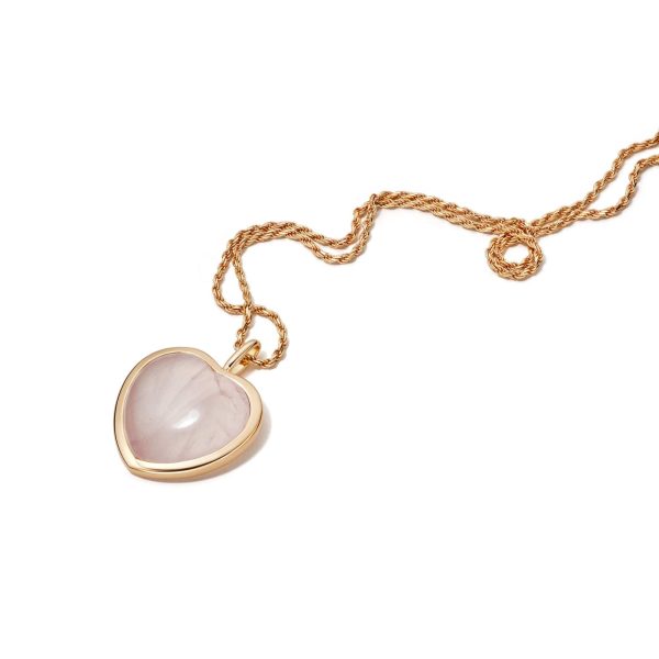 Beloved Rose Quartz Heart Pendant 18ct Gold Plate Online Sale