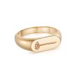 Single Daisy Signet Ring 18ct Gold Plate Supply