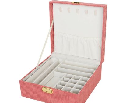 Jewelry box Versa Red Polyester Cardboard 21,5 x 9 x 21,5 cm on Sale