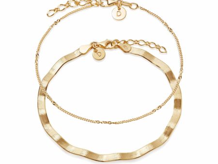 Forever Wavy Bracelet Set 18ct Gold Plate Online