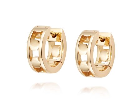 Chunky Huggie Hoop Earrings 18ct Gold Plate Online