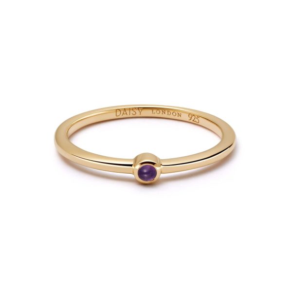 Amethyst Healing Stone Ring 18ct Gold Plate Sale