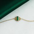 Beloved Green Onyx Baguette Bracelet 18ct Gold Plate Cheap