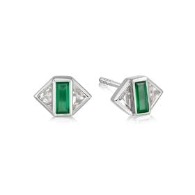 Beloved Green Onyx Stud Earrings Sterling Silver Sale