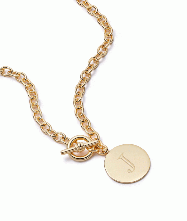 Engravable Medallion Necklace 18ct Gold Plate Online