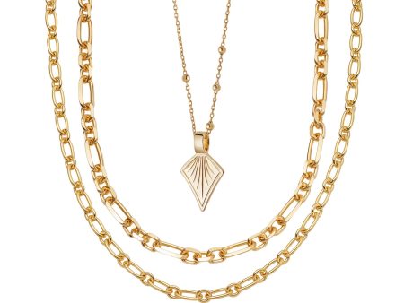 Chunky Chain Necklace Layering Set 18ct Gold Plate Online Sale