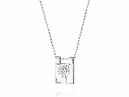 Water Lily Flower Necklace Sterling Silver Hot on Sale