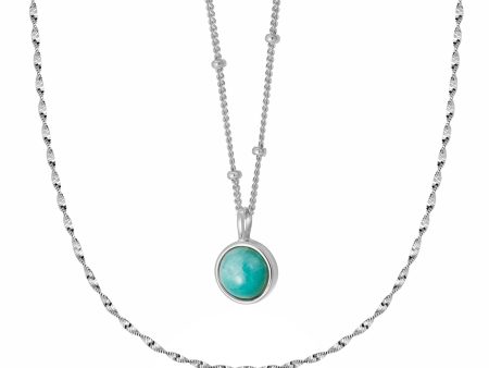 Amazonite Necklace Layering Set Sterling Silver Online now