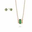 Beloved Green Onyx Layering Set 18ct Gold Plate Discount