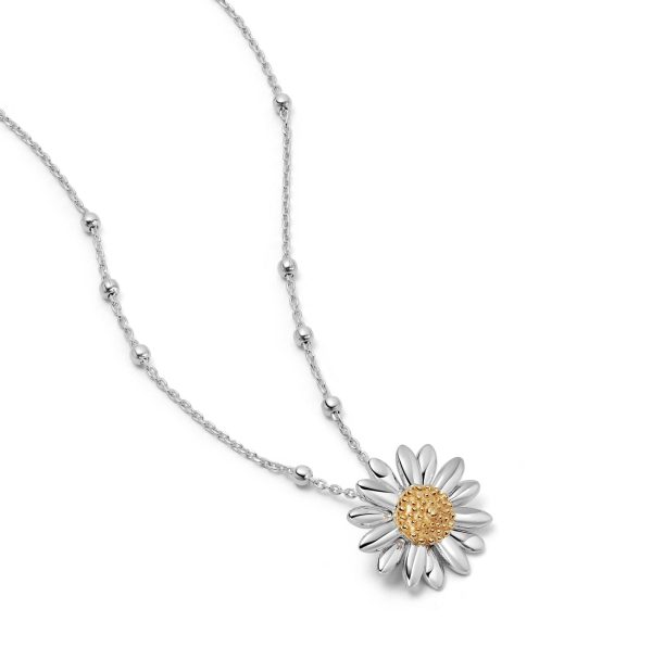 English Daisy Bobble Necklace Sterling Silver on Sale