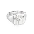 Wild Daisies Signet Ring Sterling Silver Cheap