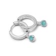 Amazonite Healing Huggie Hoop Earrings Sterling Silver Online Hot Sale