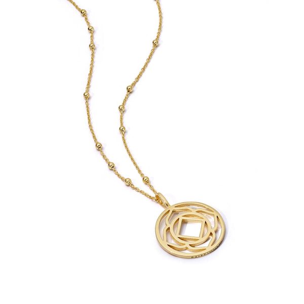 Base Chakra Necklace 18ct Gold Plate on Sale