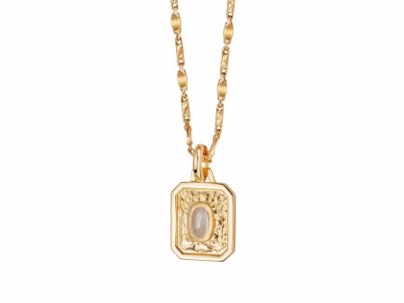 April White Topaz Birthstone Necklace 18ct Gold Plate For Cheap