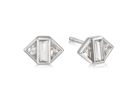 Beloved White Topaz Stud Earrings Sterling Silver For Cheap