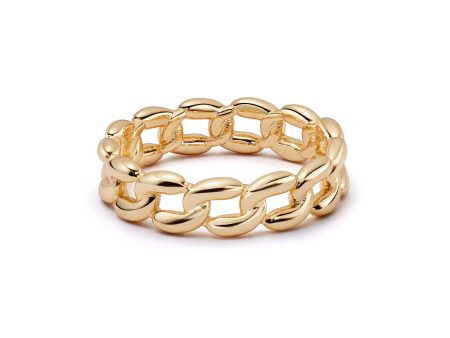 Polly Sayer Solid Chain Ring 18ct Gold Plate Hot on Sale