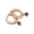 Amethyst Healing Huggie Hoop Earrings 18ct Gold Plate For Discount