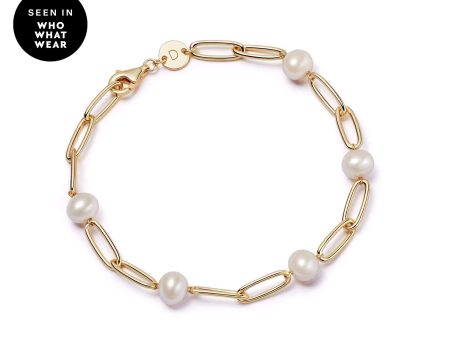 Shrimps Chunky Pearl Bracelet 18ct Gold Plate For Discount