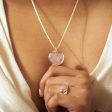 Beloved Rose Quartz Heart Pendant Sterling Silver For Sale