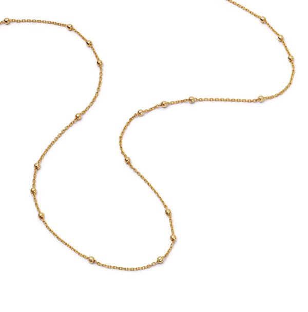 Beaded Layering Chain Necklace 18ct Gold Plate For Discount