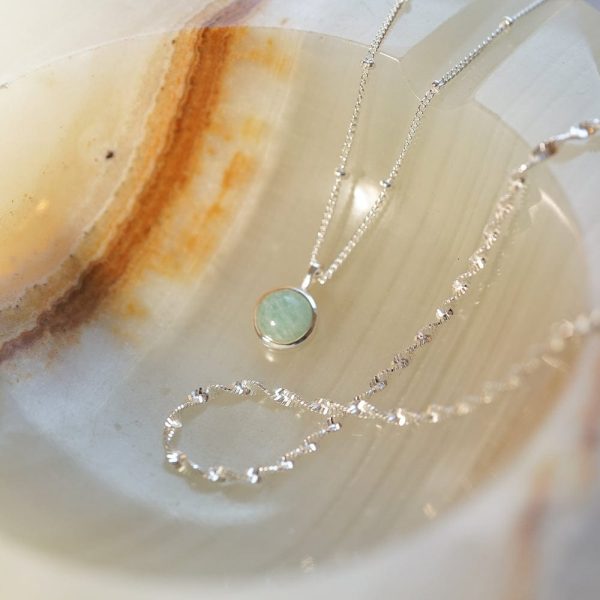 Amazonite Necklace Layering Set Sterling Silver Online now