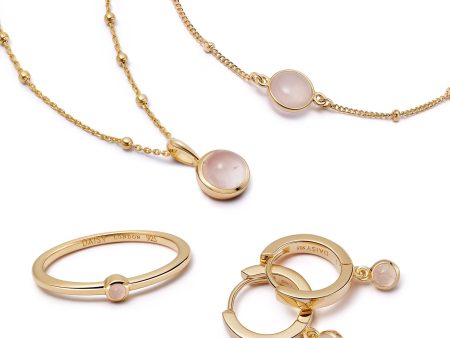 Ultimate Rose Quartz Layering Set 18ct Gold Plate Online Hot Sale