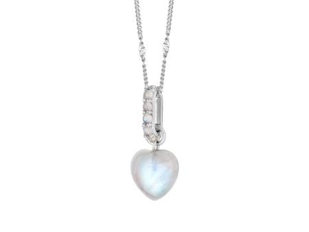 Beloved Moonstone Heart Drop Pendant Sterling Silver Sale