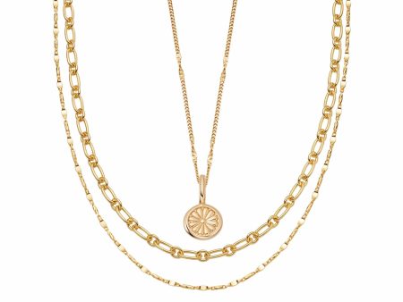 Bloomin Gorgeous  Necklace Layering Set 18ct Gold Plate Online now