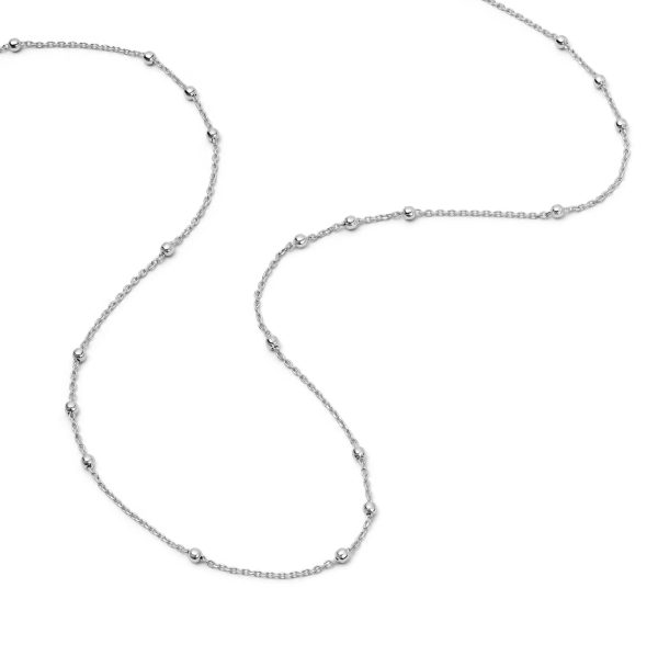 Beaded Layering Chain Necklace Sterling Silver Online Sale