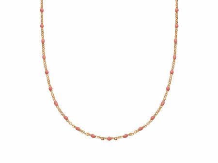 Treasures Pink Beaded Necklace 18ct Gold Plate Fashion