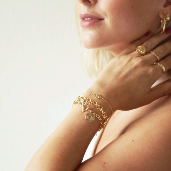 Estée Lalonde Goddess Bracelet 18Ct Gold Plate For Sale