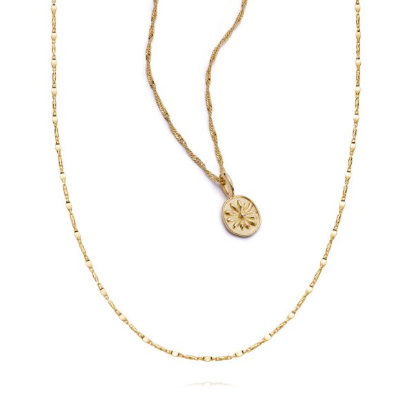 Daisy Twist Necklace Layering Set 18ct Gold Plate Online Sale