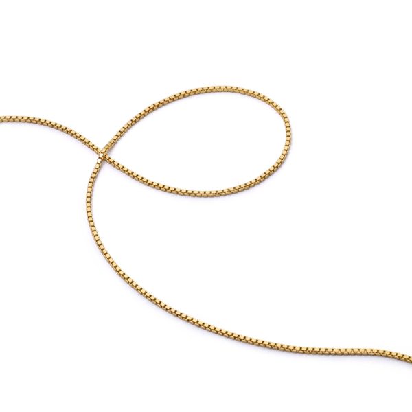 Box Layering Chain Necklace 18ct Gold Plate For Cheap