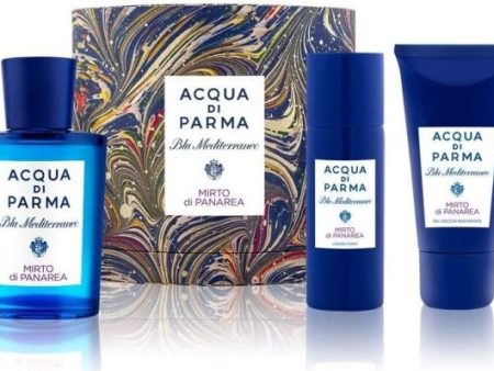 Acqua di Parma Blu Mediterraneo Mirto di Panarea 75ml EDT Spray   40ml Shower Gel   50ml Body Lotion For Cheap