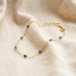 Black Seed Pearl Chain Bracelet 18ct Gold Plate Fashion