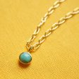 Turquoise Chunky Healing Stone Necklace 18ct Gold Plate Hot on Sale