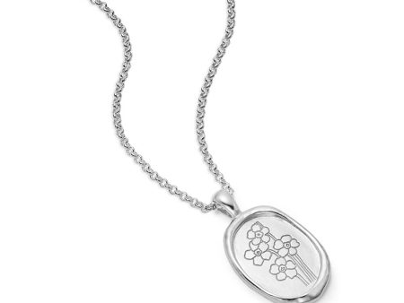 Forget Me Not Necklace Flower Sterling Silver For Sale