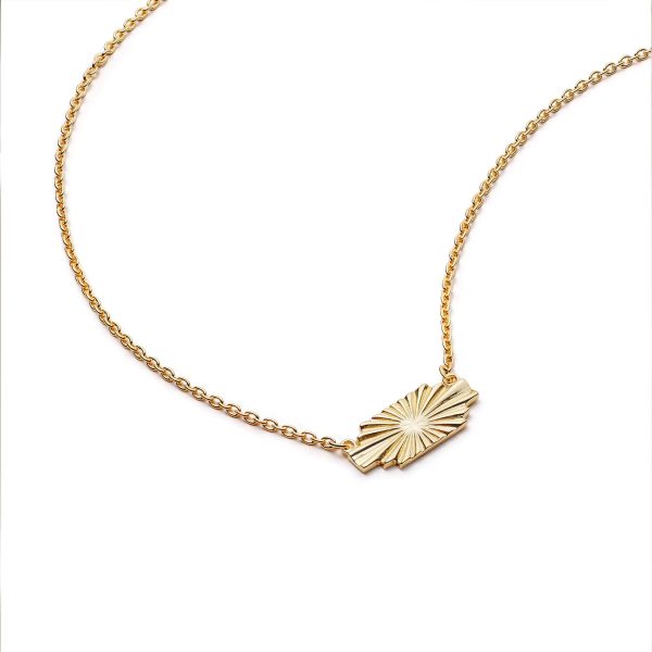 Estée Lalonde Mini Sunburst Shield Necklace 18ct Gold Plate For Discount